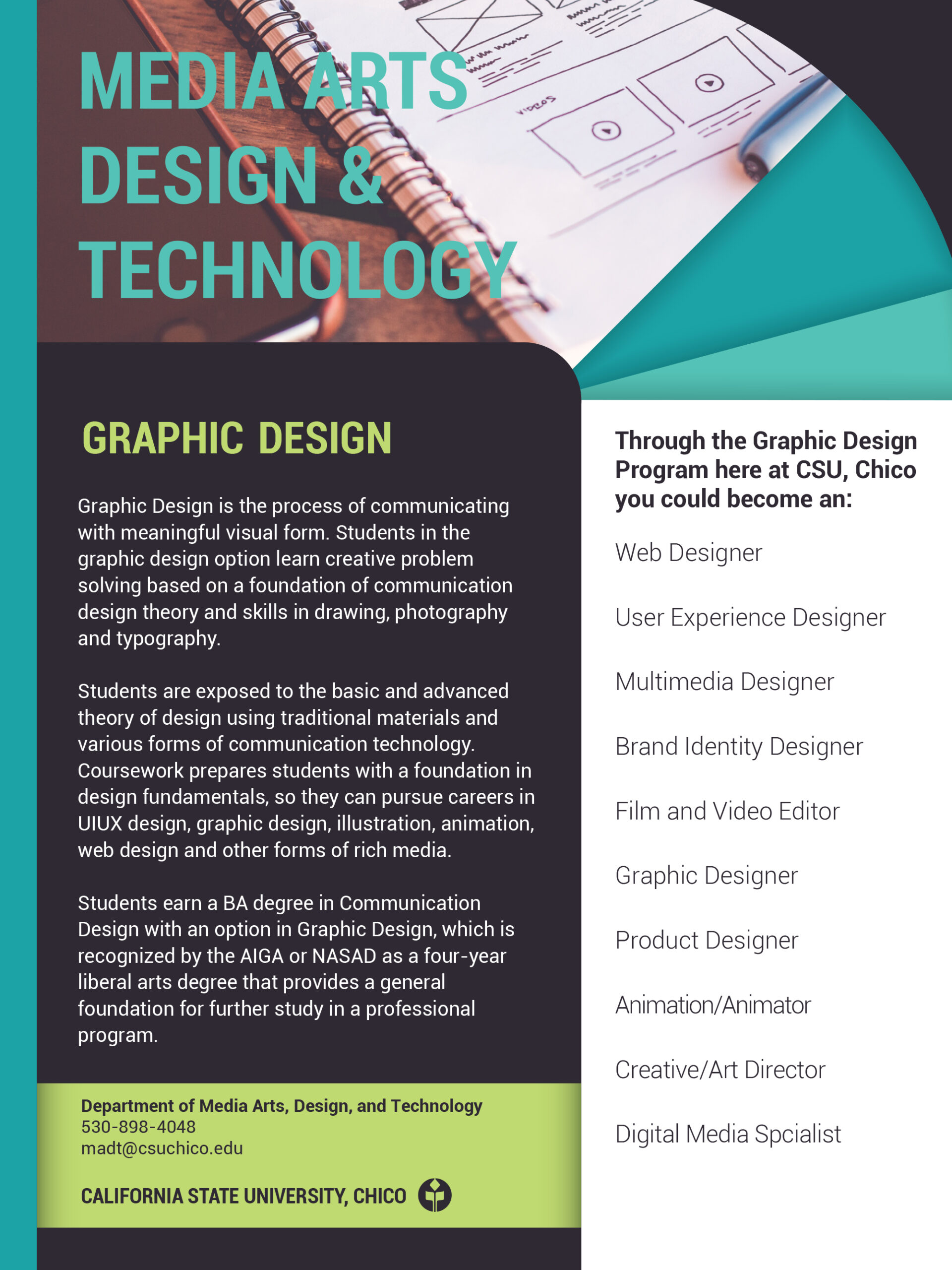 MADT Graphic Design Program Card