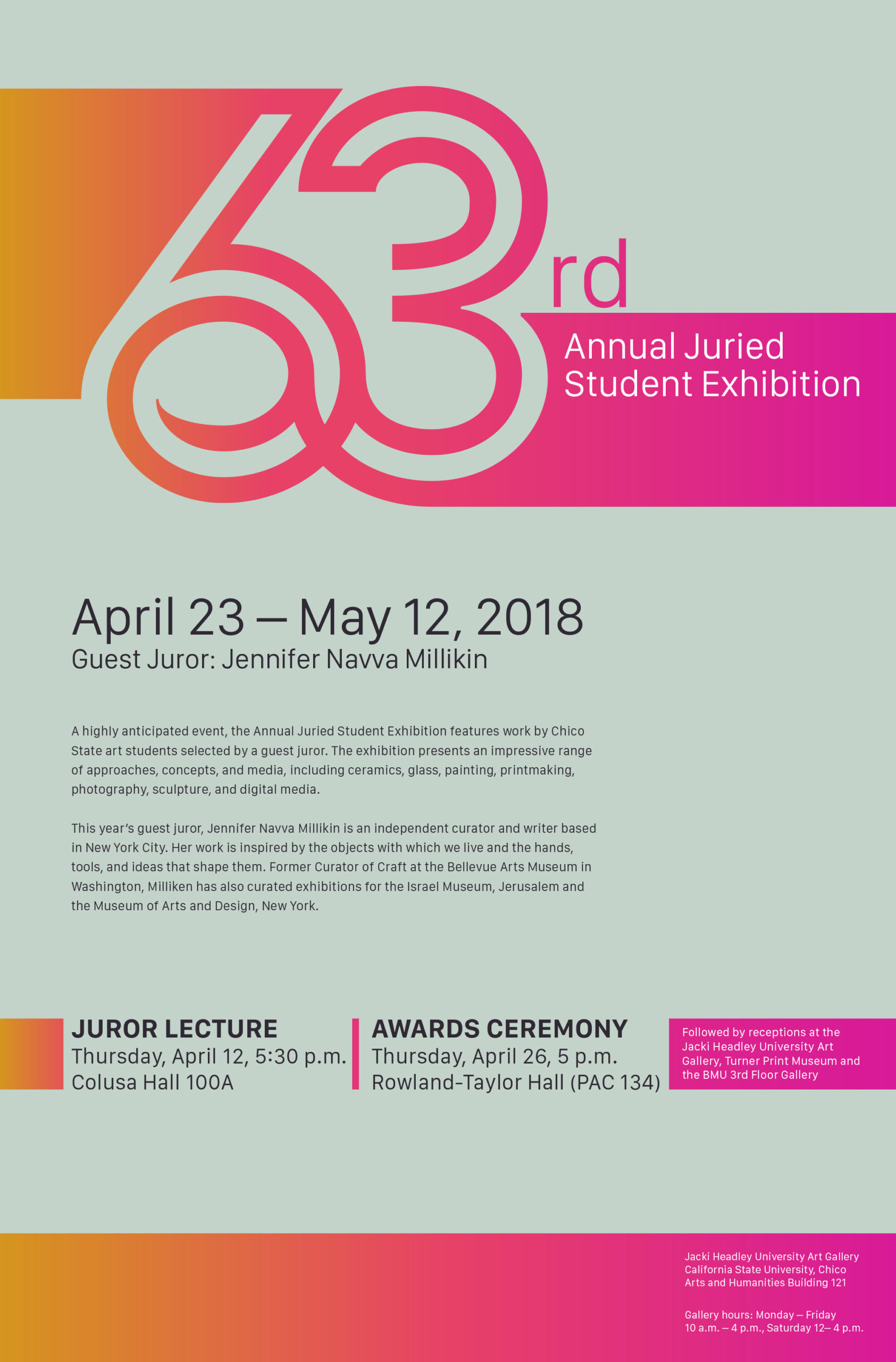 Art Department 63rd Annual Juried Student Exhibition poster